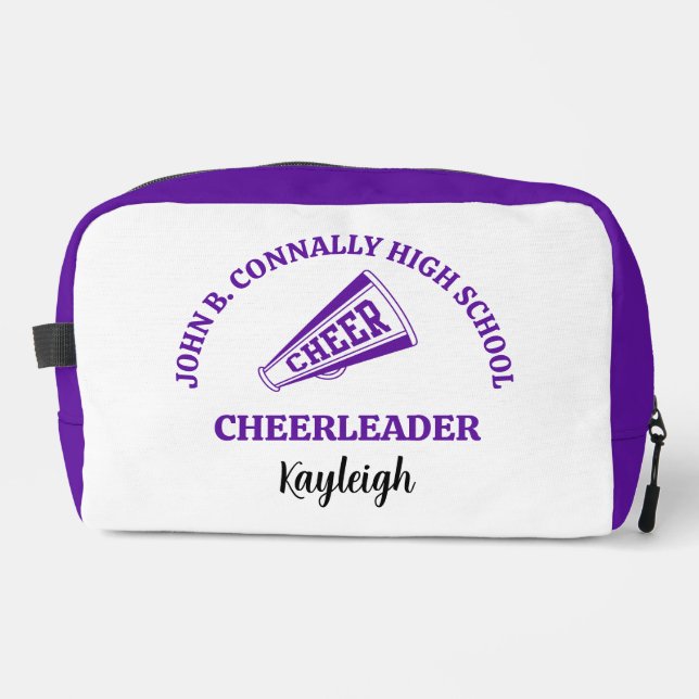 Purple High School Cheerleader Personalized Dopp Kit (Front)