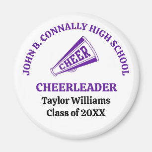 Purple High School Cheerleader Personalized Magnet