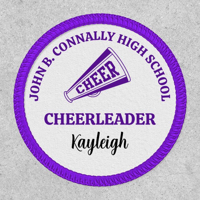 Purple High School Cheerleader Personalized Patch (Front)