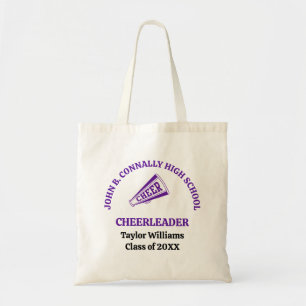Purple High School Cheerleader Personalized Tote Bag