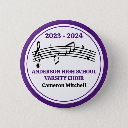 Purple High School Choir Custom Keepsake Button