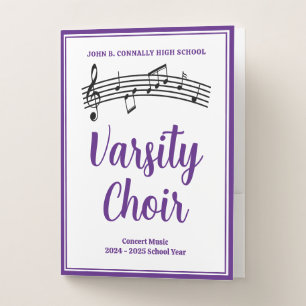 Purple High School Choir Customizable Music Pocket Folder