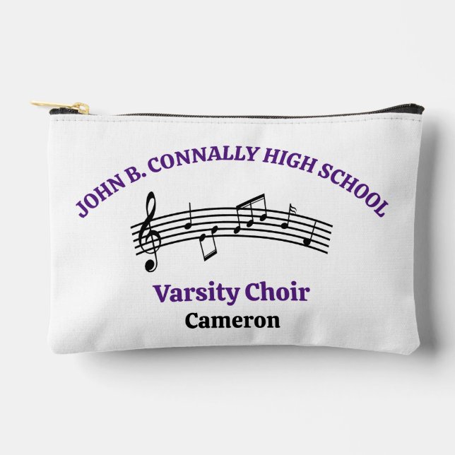 Purple High School Choir Personalized Accessory Pouch (Front)