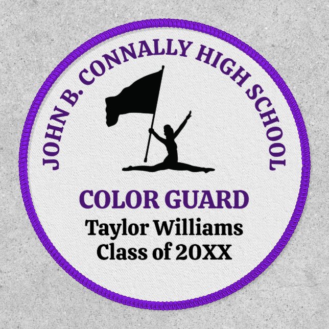 Purple High School Color Guard Personalized Patch (Front)