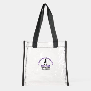 Purple High School Drill Team Dancer Personalized Clear Tote Bag