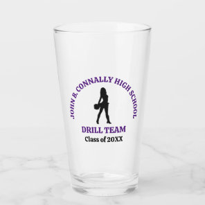 Purple High School Drill Team Dancer Personalized Glass