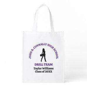 Purple High School Drill Team Dancer Personalized Grocery Bag
