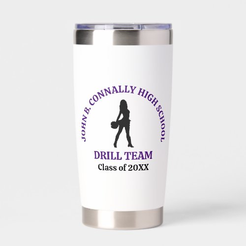 Purple High School Drill Team Dancer Personalized Insulated Tumbler