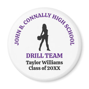 Purple High School Drill Team Dancer Personalized Magnet