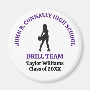 Purple High School Drill Team Dancer Personalized Magnet