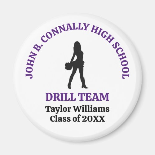 Purple High School Drill Team Dancer Personalized Magnet