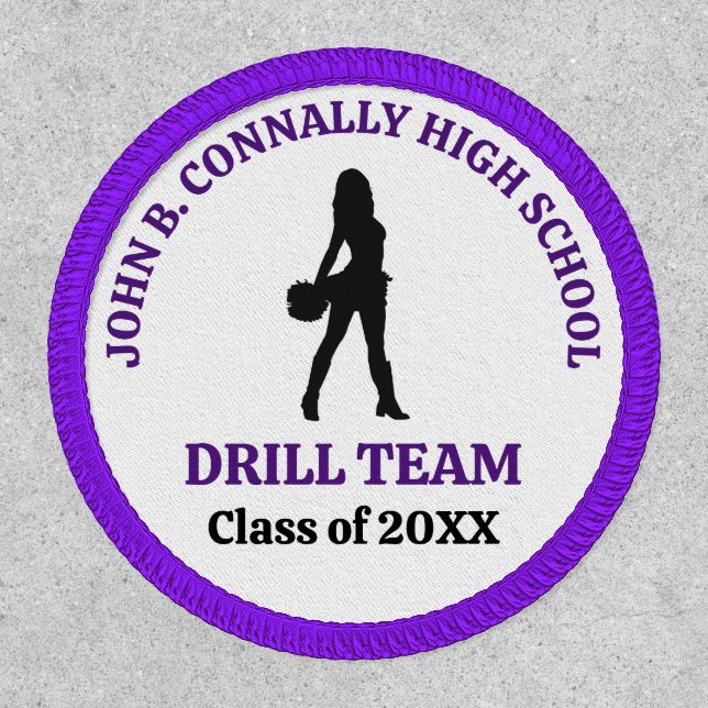 Purple High School Drill Team Dancer Personalized Patch (Front)