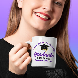 Purple High School Graduate Custom Graduation Gift Coffee Mug