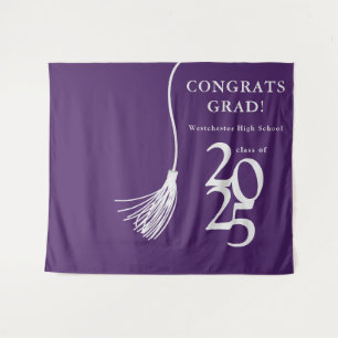 Purple High School Graduation Party Photo Backdrop