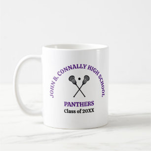 Purple High School Lacrosse Team Personalized Coffee Mug