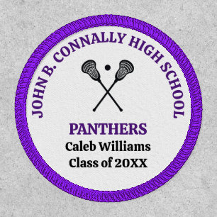 Purple High School Lacrosse Team Personalized Patch