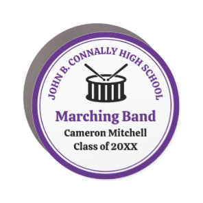 Purple High School Marching Band Custom Car Magnet