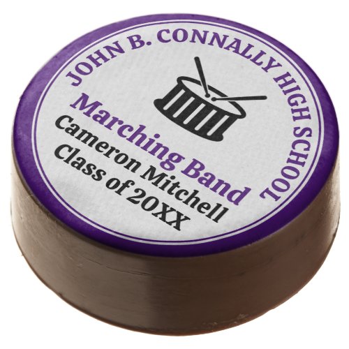 Purple High School Marching Band Custom Party Chocolate Covered Oreo
