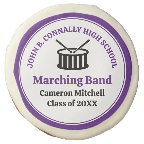 Purple High School Marching Band Custom Party Sugar Cookie