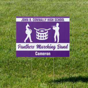 Purple High School Marching Band Custom Yard Sign