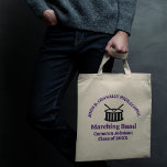 Purple High School Marching Band Customizable Tote Bag<br><div class="desc">This modern purple high school marching band tote bag features the student and band name under the drums. Customize for symphonic,  wind ensemble,  or concert band members or their director for a great graduation keepsake gift.</div>