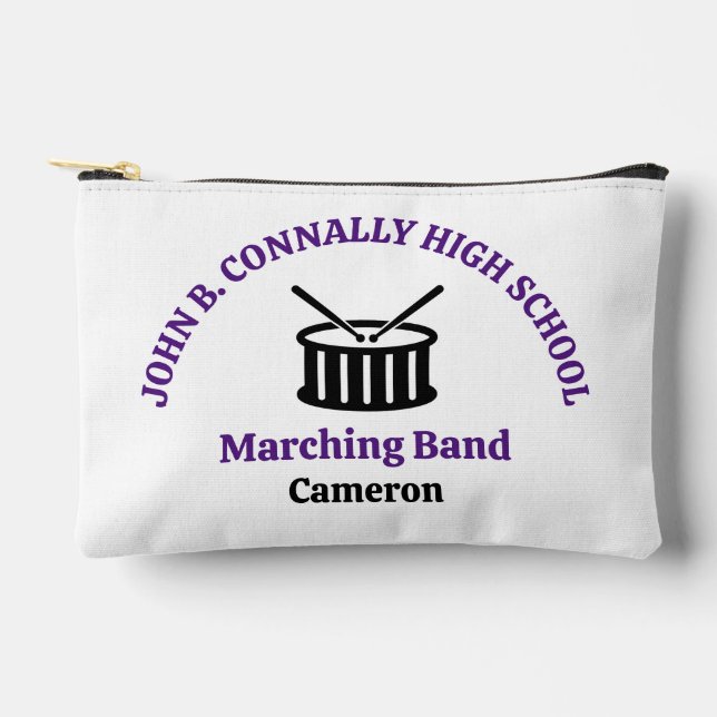 Purple High School Marching Band Personalized Accessory Pouch (Front)