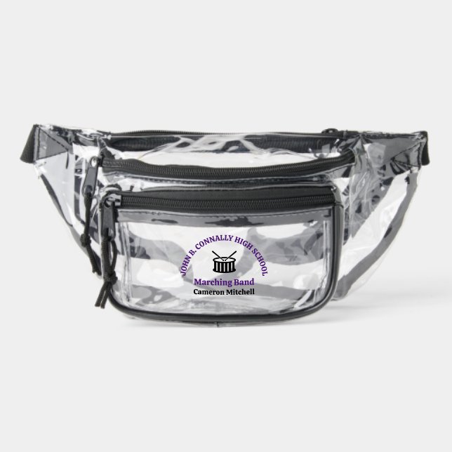 Purple High School Marching Band Personalized Clear Fanny Pack (Front)