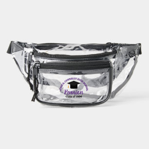 Purple High School Reunion Custom Alumni Clear Fanny Pack