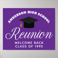 Purple High School Reunion Custom Alumni Welcome