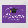 Purple High School Reunion Custom Party Postcard | Zazzle