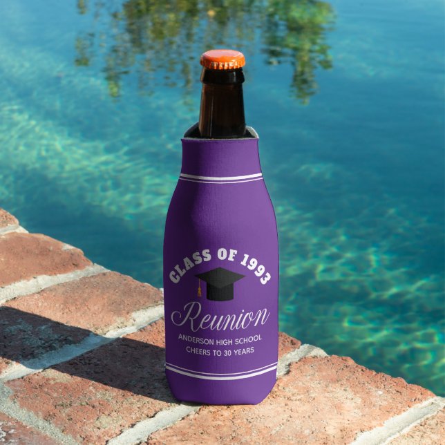 Purple High School Reunion Personalized Party Bottle Cooler (In Situ Pool)