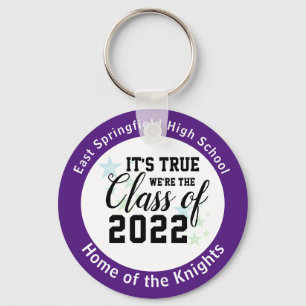 Purple High School Senior Class Gift Ideas Keychain