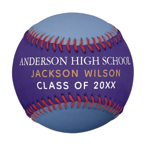 Purple High School Senior Player Photo Custom Team Baseball