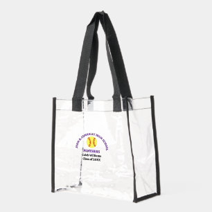 Purple High School Softball Game Personalized Clear Tote Bag