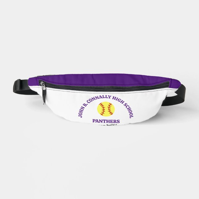 Purple High School Softball Player Personalized Fanny Pack (Front)