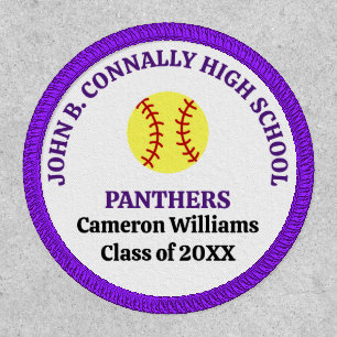 Purple High School Softball Team Personalized Patch