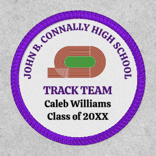 Purple High School Track Team Custom Patch