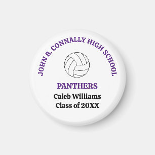Purple High School Volleyball Player Personalized Magnet