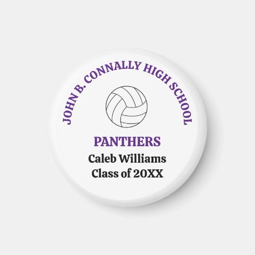 Purple High School Volleyball Player Personalized Magnet