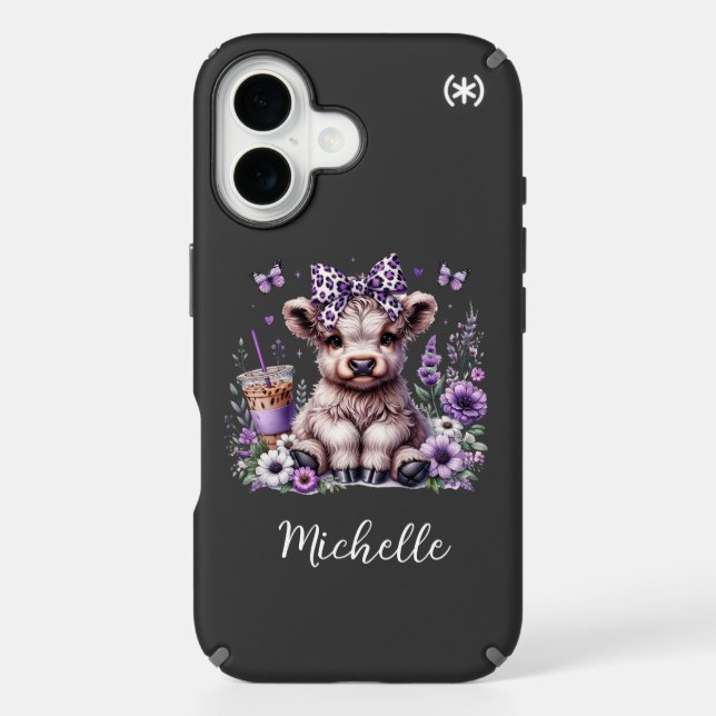 Purple Highland Cow Speck Case (Front)