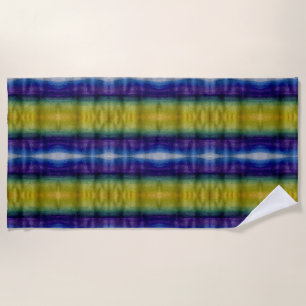 Purple Hills Watercolor Art Beach Towel