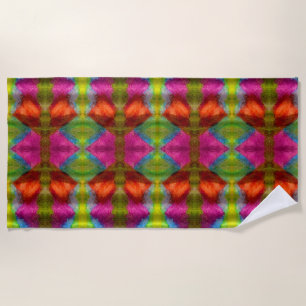 Purple Hills Watercolor Art Beach Towel