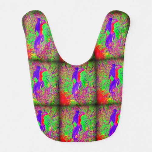 purple hippie mermaids baby bib