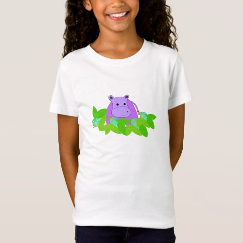 Purple Hippo Grazing T_Shirt