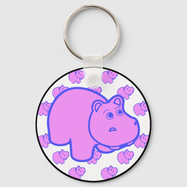 Purple Hippo Keychain (Front)