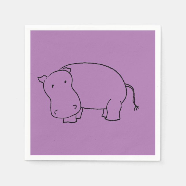 purple hippo napkin (Front)
