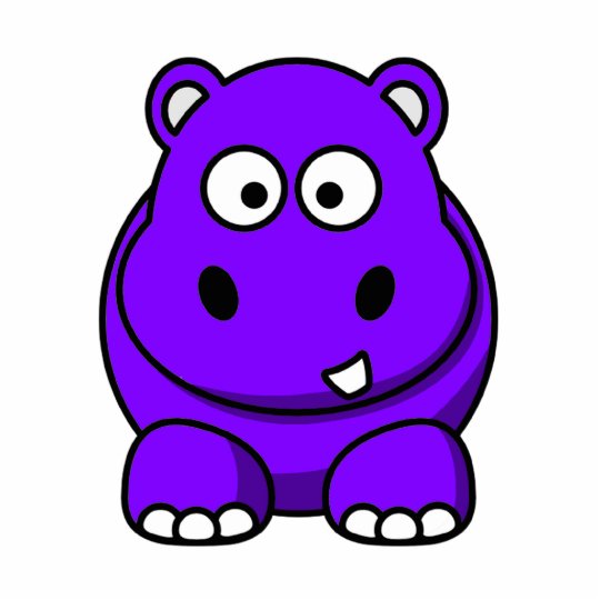 Purple Hippo Photo Sculpture | Zazzle.com