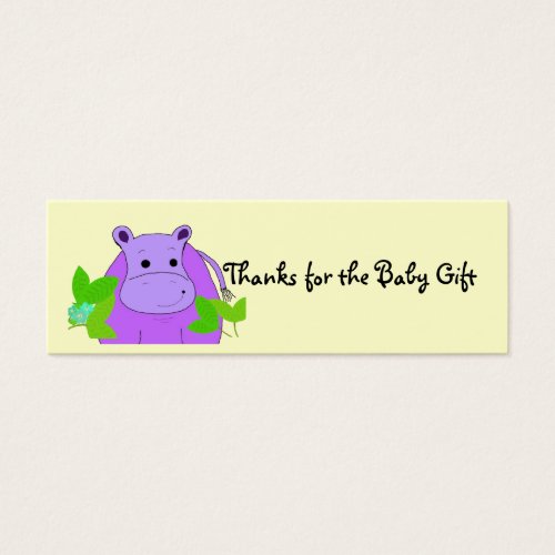 Purple Hippo Thanks for the Baby Gift Business Card Template