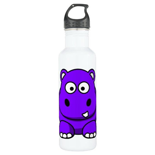 Purple Hippo Water Bottle (Front)