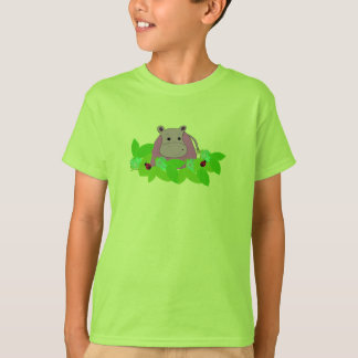 Purple Hippo with Ladybugs T-Shirt